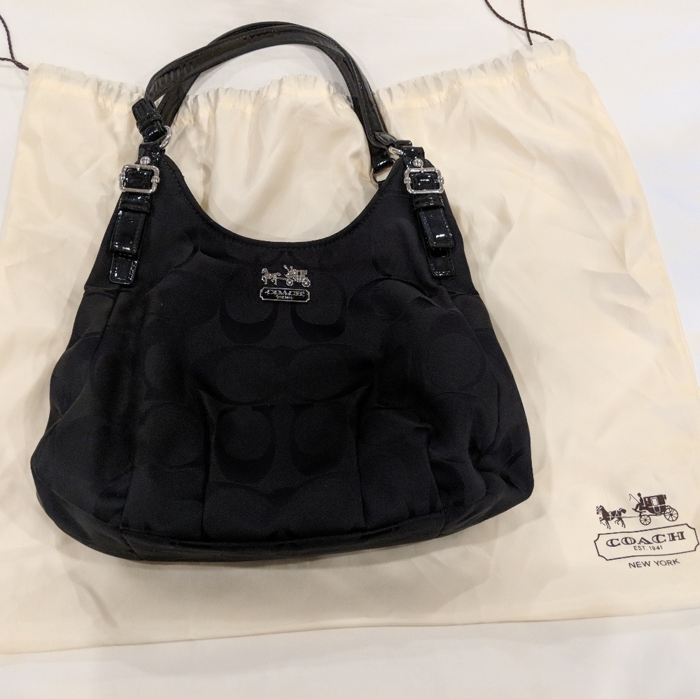 Coach Black Madison Signature Handbag